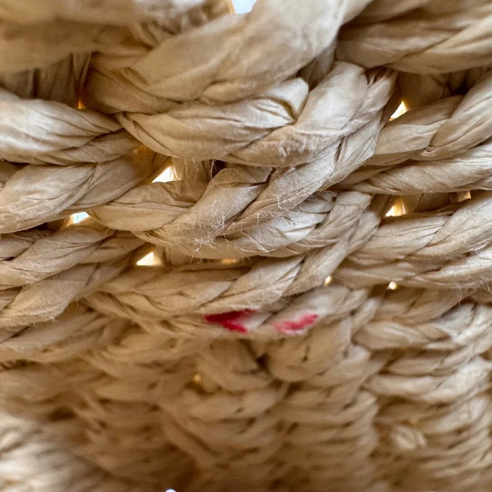 Woven Straw Tote Bag Half Moon Wooden Handle Beige Boho Summer Handbag Unbranded - Picture 11 of 12